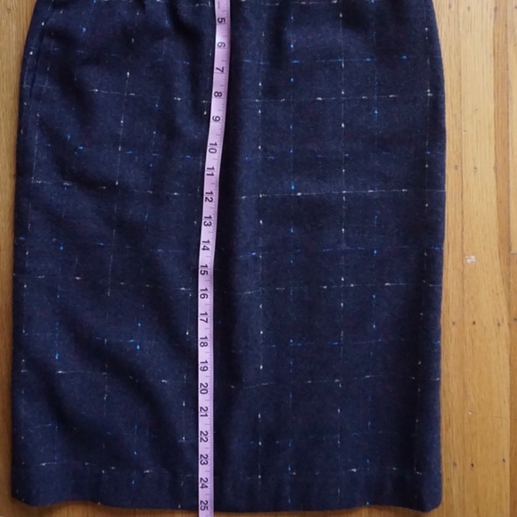Navy Tahari Pencil Skirt Windowpane Knit Pattern - Picture 2 of 6